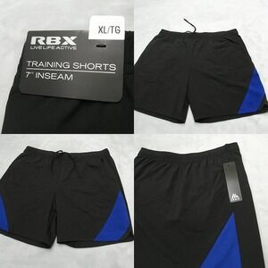 RBX Training Shorts Mens XL‎ Black Wicking Quick Dry Performance 7" Cross Fit